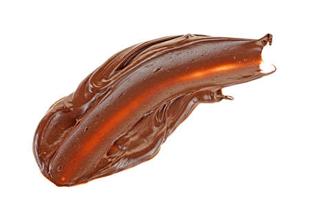 Chocolate hazelnut cream isolated on white backgroundの写真素材