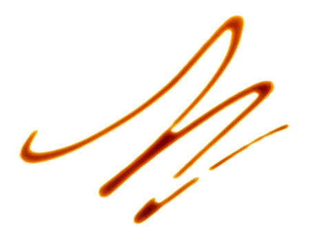 Puddle of tasty soy sauce isolated on a white backgroundの写真素材