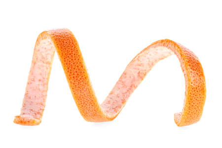 Grapefruit peel isolated on white backgroundの写真素材