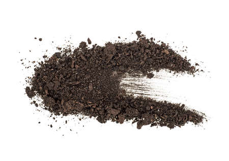 Dirt, soil pile isolated on white background. Top view.の写真素材