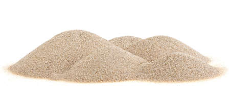 Pile desert sand dunes isolated on a white backgroundの写真素材