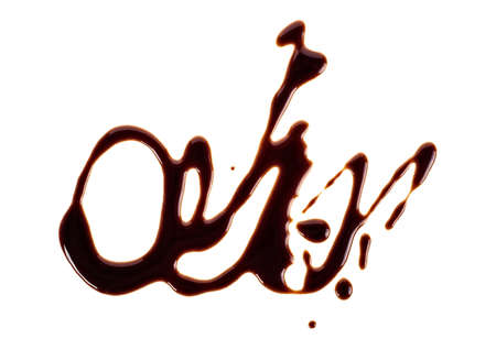 Chocolate sauce - abstract pattern made of chocolate isolated on a white background.の写真素材