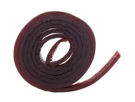 Fruit pastille from apples, currants and berries isolated on a white background. Organic food. Natural products.の写真素材