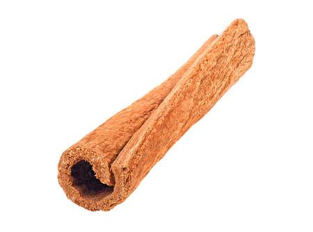 Aromatic cinnamon stick isolated on a white background. Full depth of field.の写真素材