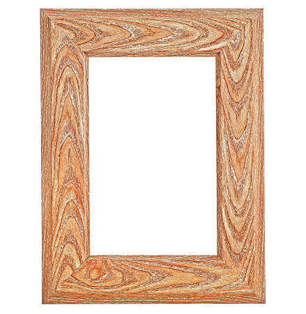 Classic wooden frame isolated on a white backgroundの写真素材
