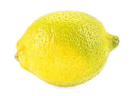 One lemon isolated on a white background. Tropical fruit. Whole lemon isolated.の写真素材