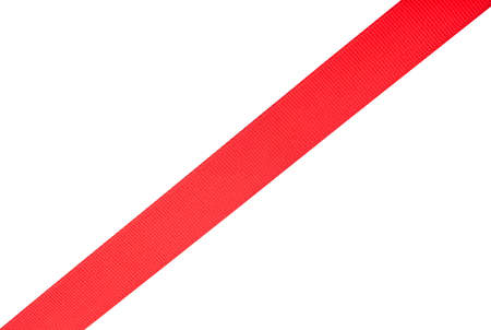 Red ribbon isolated on a white backgroundの写真素材