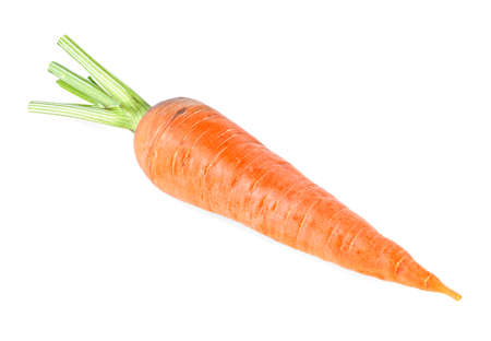 Ripe carrot isolated on a white backgroundの写真素材