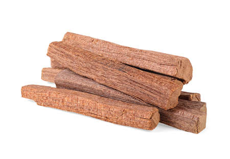 Sandalwood sticks isolated on a white background. Chandan or sandalwood.の写真素材