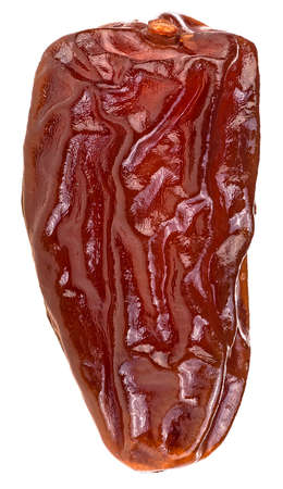 Dried date fruit isolated on a white background, top view.の写真素材