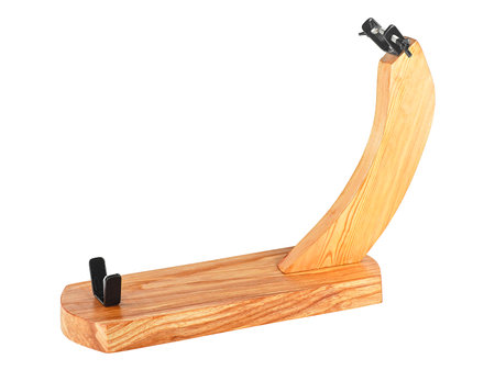 Stand for cutting meat jamon isolated on a white background. Ham holder. Jamonero.の写真素材