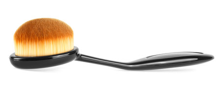Cosmetic make-up brush isolated over white backgroundの写真素材