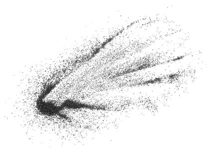 Gunpowder isolated on a white background, top view. Black charcoal dust.の写真素材
