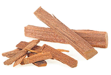 Sandalwood isolated on a white background. Chandan. Sandalwood sticks.の写真素材