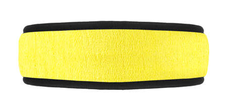 Hair accessories for fitness - yellow training headband isolated on a white background. Hair band for jogging and sports.の写真素材