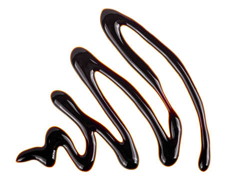 Chocolate sauce isolated on a white background. Chocolate syrup drop.の写真素材