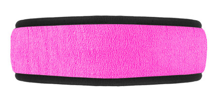 Hair band for jogging and sports. Hair accessories for fitness - pink training headband isolated on a white background.の写真素材