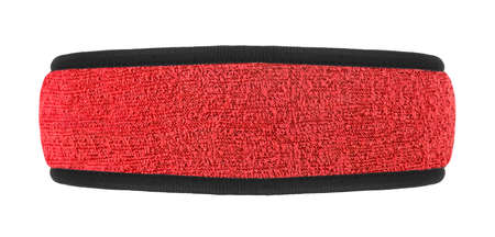 Hair band for jogging and sports. Red training headband isolated on a white background.の写真素材