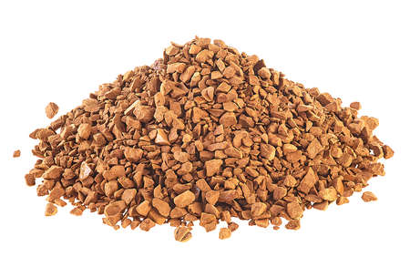 Pile of instant coffee isolated on a white background. Granular coffee.の写真素材