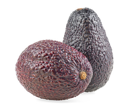 Fresh organic avocado isolated on a white background. Avocado Hass.の写真素材