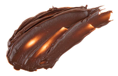 Chocolate spread isolated on a white background. Chocolate cream.の写真素材