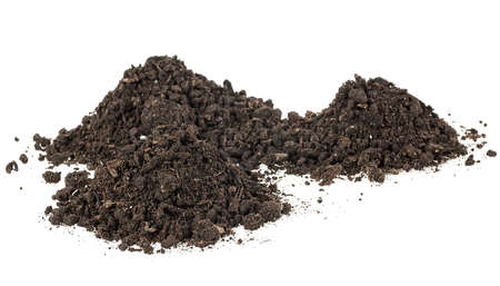 Soil pile isolated on a white background. Dirt.の写真素材