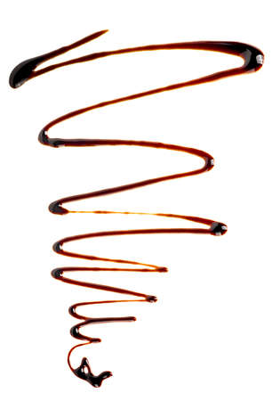 Chocolate sauce isolated on a white background. Liquid chocolate.の写真素材