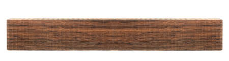 Brown wooden plank isolated on a white backgroundの写真素材