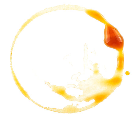 Coffee stain isolated on a white background. coffee cup ring.の写真素材