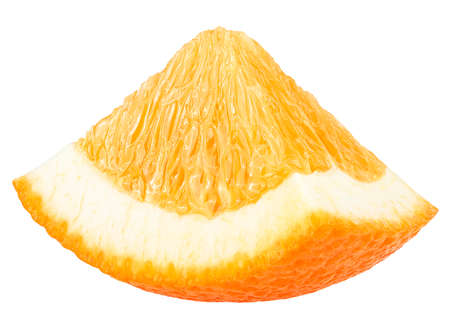 Ripe orange slice isolated on a white background. orange fruit.の写真素材