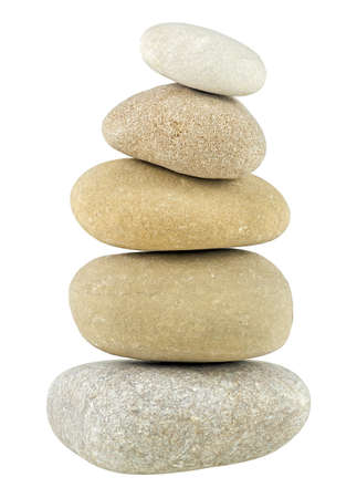 Pile of SPA stones isolated on a white background. Zen.の写真素材