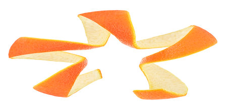 Orange peel star shape isolated on a white backgroundの写真素材