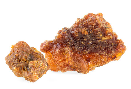 Brown Myrrh isolated on a white backgroundの写真素材