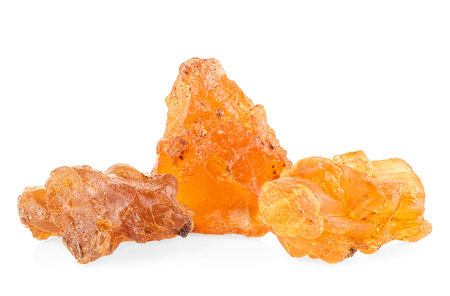Pile of natural frankincense Olibanum isolated on a white background, incense. Frankincense resin.の写真素材