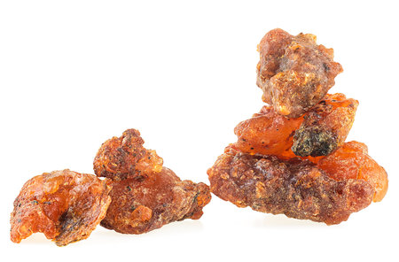 Brown Myrrh isolated on a white backgroundの写真素材