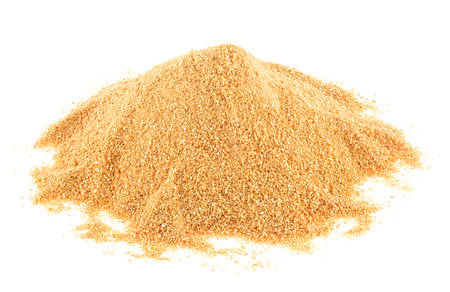 Pile of orange peel powder isolated on a white backgroundの写真素材