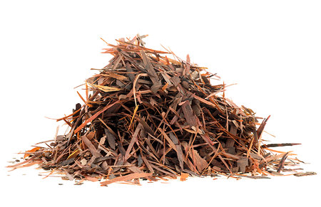Heap of Lapacho tea isolated on a white background. Herbal tea.の写真素材