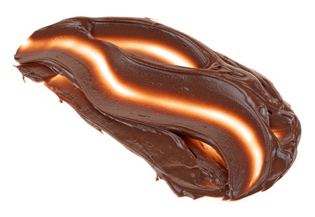 Hazelnut cream isolated on a white background. Cream chocolate spreading.の写真素材