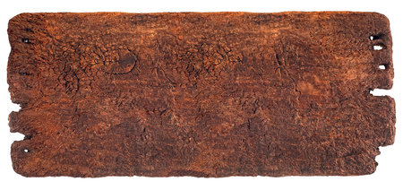 Old wooden signboard isolated on a white background. Wooden sign.の写真素材