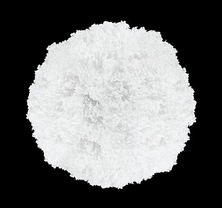 Snowball isolated on a black backgroundの写真素材