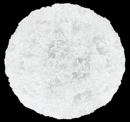 Round snowball isolated on a dark backgroundの写真素材