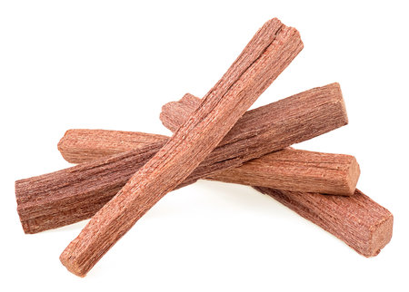 Red sandalwood sticks isolated on a white background. Chandan.の写真素材