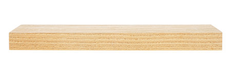 Oak wooden timber beam isolated on a white background. Wood plank.の写真素材