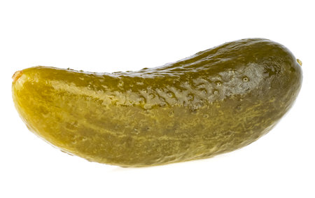 Fresh pickles - marinated pickled cucumber isolated on a white background.の写真素材