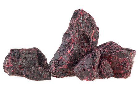 Dragon's blood - bright red resin isolated on a white background. Resin from Calamus, Pterocarpus, Croton, Dracaena and Daemonorops. Alternative medicine.の写真素材