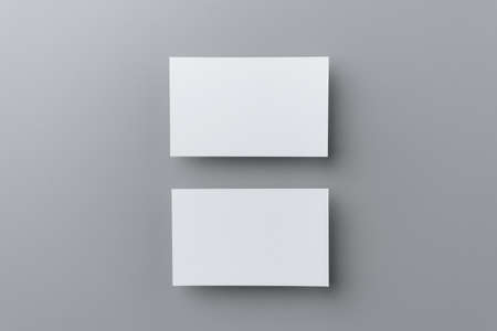 mockup, template, copy space concept with two business card isolated on grey background, for mock...