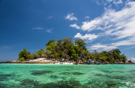 Lipe tropical island,Thailand with clear water and blue skiesのeditorial素材