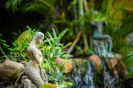Mermaid statue for garden decorationの写真素材