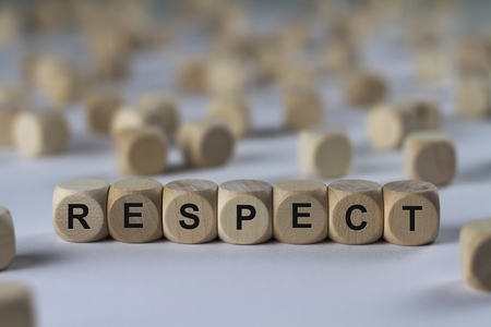 respect - cube with letters, sign with wooden cubesの写真素材