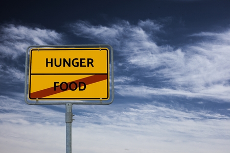 - HUNGER - FOOD - image with words FAMINE, wordcloud, cube, letter, image, illustrationの写真素材